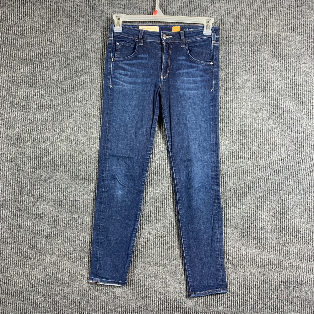 Anthropologie Pilcro Letterpress Jeans Womens 27 Blue Skinny Superscript‎ 30x28